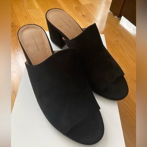 Black suede block heel, size 9.5. Brand new!! Never worn